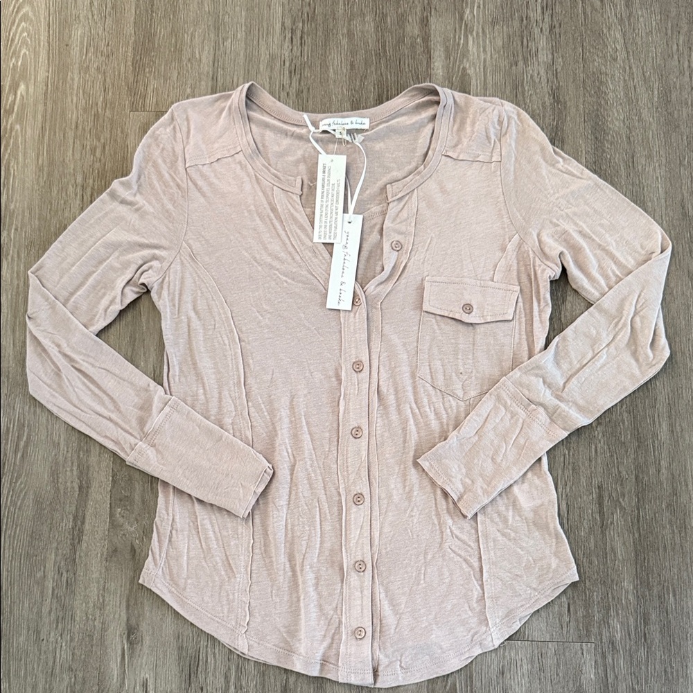 Young Fabulous & Broke Button-Down Shirt - Soft Beige